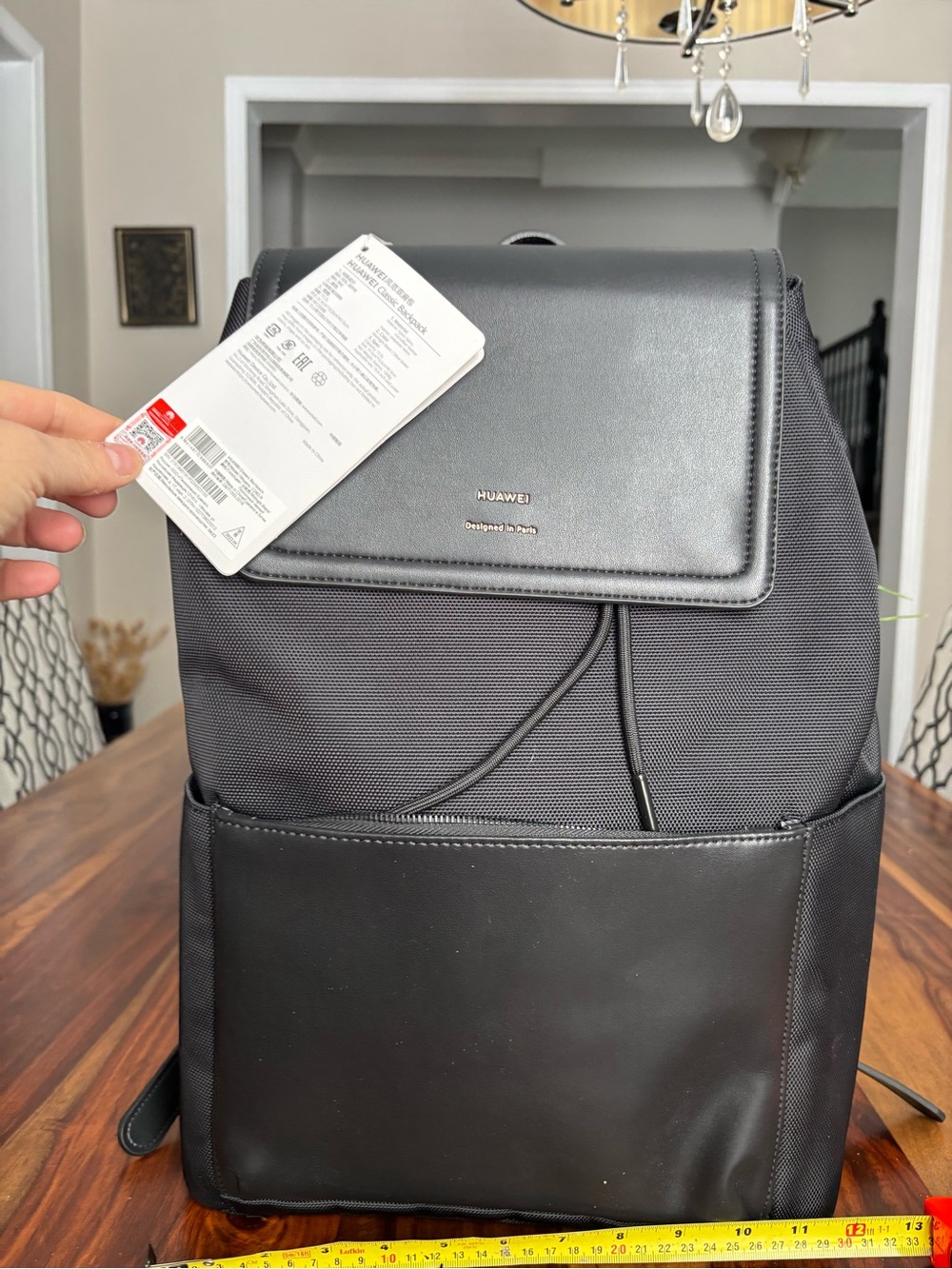 Huawei Black Men's Backpack with Front Pocket